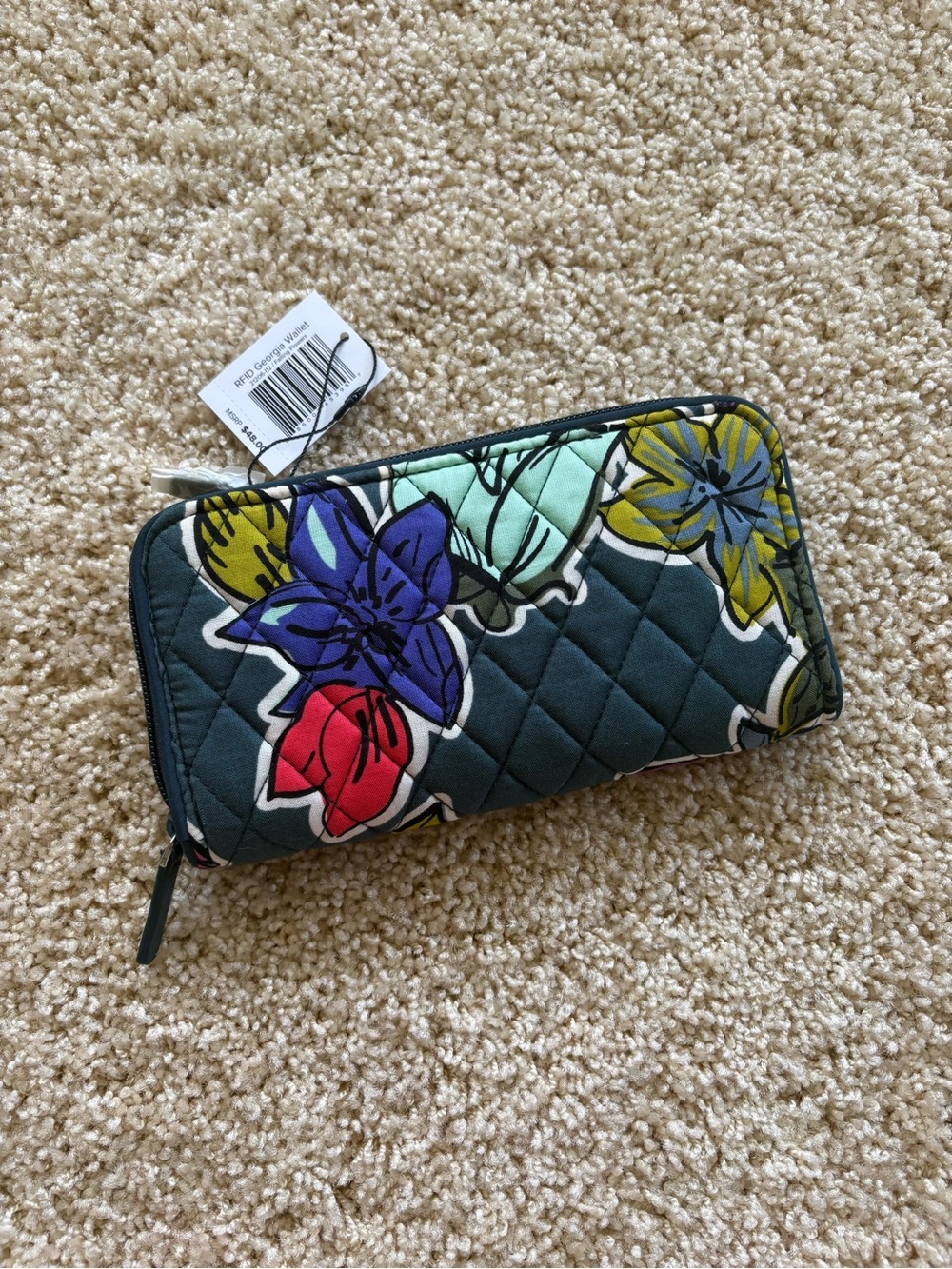 Vera Bradley RFID Georgia Wallet Falling Flowers Floral Zip Around‎ - Picture 3 of 7